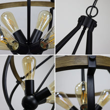 Load image into Gallery viewer, RADIANCE goods Farmhouse-Style Two-Toned 4 Light Pendant 20" Wide
