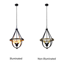 Load image into Gallery viewer, RADIANCE goods Farmhouse-Style Two-Toned 4 Light Pendant 20" Wide