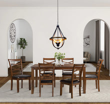 Load image into Gallery viewer, RADIANCE goods Farmhouse-Style Two-Toned 4 Light Pendant 20" Wide