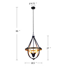 Load image into Gallery viewer, RADIANCE goods Farmhouse-Style Two-Toned 4 Light Pendant 20" Wide
