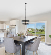 Load image into Gallery viewer, RADIANCE goods Contemporary 4 Light Matt Black Finish Ceiling Pendant 20" Wide