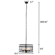 Load image into Gallery viewer, RADIANCE goods Contemporary 4 Light Matt Black Finish Ceiling Pendant 20" Wide