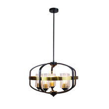 Load image into Gallery viewer, RADIANCE goods Contemporary-Style Black/Bronze 5 Light Large Pendant 24" Wide