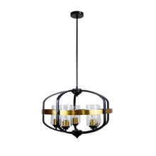 Load image into Gallery viewer, RADIANCE goods Contemporary-Style Black/Bronze 5 Light Large Pendant 24" Wide