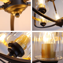 Load image into Gallery viewer, RADIANCE goods Contemporary-Style Black/Bronze 5 Light Large Pendant 24" Wide