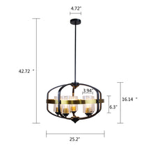 Load image into Gallery viewer, RADIANCE goods Contemporary-Style Black/Bronze 5 Light Large Pendant 24" Wide