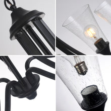 Load image into Gallery viewer, RADIANCE goods Contemporary 5 Light Matt Black Hanging Chandelier 27" Wide