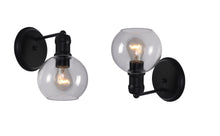 Load image into Gallery viewer, RADIANCE goods Transitional 1 Light Matt Black Indoor Wall Sconce 6" Wide