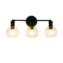 Load image into Gallery viewer, RADIANCE goods Transitional Matt Black 3 Light Vanity Bath Light 22" Wide