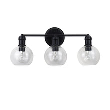 Load image into Gallery viewer, RADIANCE goods Transitional Matt Black 3 Light Vanity Bath Light 22" Wide