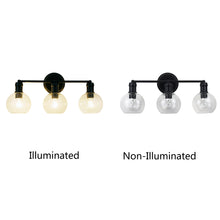 Load image into Gallery viewer, RADIANCE goods Transitional Matt Black 3 Light Vanity Bath Light 22" Wide