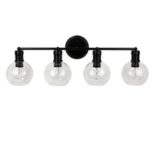 Load image into Gallery viewer, RADIANCE goods Transitional Matt Black 4 Light Black Vanity Bath Light 30" Wide
