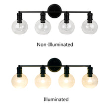Load image into Gallery viewer, RADIANCE goods Transitional Matt Black 4 Light Black Vanity Bath Light 30" Wide
