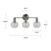 Load image into Gallery viewer, RADIANCE goods Transitional Brushed Nickel 3 Light Vanity Bath Light 22" Wide