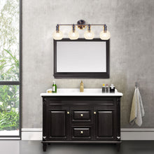 Load image into Gallery viewer, RADIANCE goods Transitional Brushed Nickel 4 Light Vanity Bath Light 30" Wide