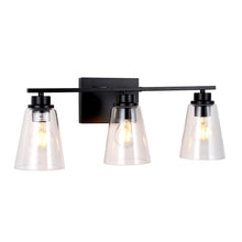 Load image into Gallery viewer, RADIANCE goods Transitional 3 Light Matt Black Vanity Bath Light 22" Wide