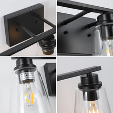 Load image into Gallery viewer, RADIANCE goods Transitional 3 Light Matt Black Vanity Bath Light 22" Wide