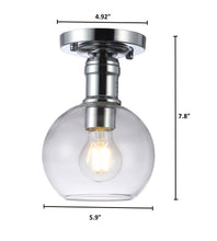 Load image into Gallery viewer, RADIANCE goods Transitional 1 Light Chrome Semi-Flush Ceiling Fixture 6" Wide