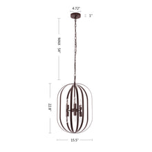 Load image into Gallery viewer, RADIANCE goods Transitional 6 Light Matt Black Finish Hanging Ceiling Pendant 15" Wide