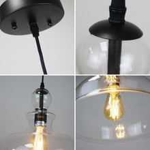 Load image into Gallery viewer, RADIANCE goods Transitional Matt Black 1 Light Ceiling Pendant 12" Wide