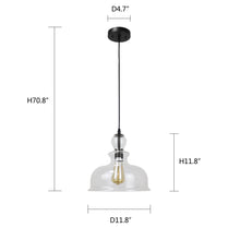 Load image into Gallery viewer, RADIANCE goods Transitional Matt Black 1 Light Ceiling Pendant 12" Wide