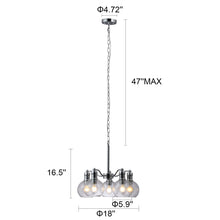 Load image into Gallery viewer, RADIANCE goods Transitional 5 Light Chrome Hanging Chandelier 18" Wide