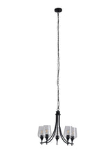 Load image into Gallery viewer, RADIANCE goods Transitional 5 Light Matt Black Up-Hanging Chandelier 21" Wide