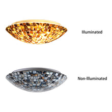 Load image into Gallery viewer, RADIANCE goods Mosaic-Style 2 Light Seashell Flush-Mount Ceiling Fixture 12" Wide