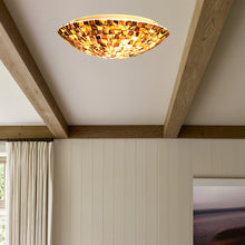 Load image into Gallery viewer, RADIANCE goods Mosaic-Style 2 Light Seashell Flush-Mount Ceiling Fixture 12" Wide