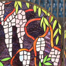 Load image into Gallery viewer, RADIANCE goods Tiffany-Style Stained Glass Grape Design Fireplace Screen 42" Wide