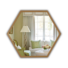 Load image into Gallery viewer, RADIANCE goods Contemporary Maple Finish Hexagon Framed Wall Mirror 24" Width