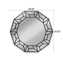 Load image into Gallery viewer, 8M301-BK31RND RADIANCE goods Contemporary Black Finish Decagon Framed Wall Mirror 31" Width