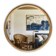 Load image into Gallery viewer, RADIANCE goods Contemporary Maple Wood Finish Round Framed Wall Mirror 36" Width
