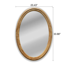 Load image into Gallery viewer, RADIANCE goods Contemporary Maple Wood Finish Oval Framed Wall Mirror 34" Height