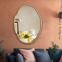 Load image into Gallery viewer, RADIANCE goods Contemporary Maple Wood Finish Oval Framed Wall Mirror 36" Height