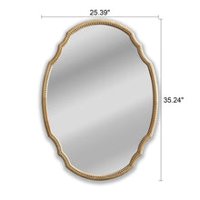 Load image into Gallery viewer, RADIANCE goods Contemporary Maple Wood Finish Oval Framed Wall Mirror 36" Height