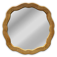 Load image into Gallery viewer, RADIANCE goods Contemporary Maple Wood Finish Round Framed Wall Mirror 33" Width
