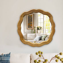 Load image into Gallery viewer, RADIANCE goods Contemporary Maple Wood Finish Round Framed Wall Mirror 33" Width