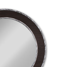 Load image into Gallery viewer, RADIANCE goods Vertical Dark Brown-Wood Finish Circle Framed Wall Mirror 30"