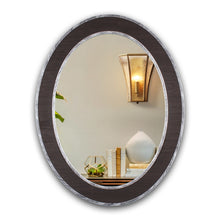Load image into Gallery viewer, RADIANCE goods Vertical Black-Wood Finish Oval Framed Wall Mirror 35"