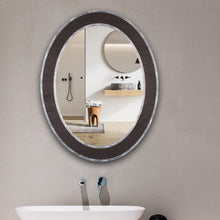 Load image into Gallery viewer, RADIANCE goods Vertical Black-Wood Finish Oval Framed Wall Mirror 35"