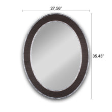 Load image into Gallery viewer, RADIANCE goods Vertical Black-Wood Finish Oval Framed Wall Mirror 35"