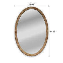 Load image into Gallery viewer, RADIANCE goods Contemporary Maple Wood Finish Oval Textured Framed Wall Mirror 32" Height