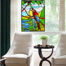Load image into Gallery viewer, RADIANCE goods Animal Stained Glass Window Panel 25"x18.11"