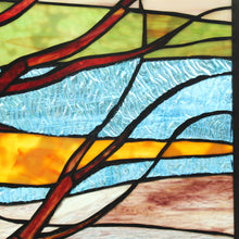 Load image into Gallery viewer, RADIANCE goods Landscape Stained Glass Window Panel 24.21"x17.52"