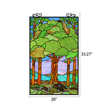 Load image into Gallery viewer, RADIANCE goods Tiffany-Style Stained Glass Verical Hanging Window Panel 33" Tall
