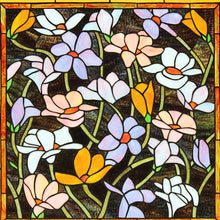 Load image into Gallery viewer, RADIANCE goods Floral Design Tiffany Stained Glass Verical Hanging Window Panel 25" Tall