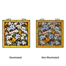 Load image into Gallery viewer, RADIANCE goods Floral Design Tiffany Stained Glass Verical Hanging Window Panel 25" Tall