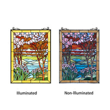 Load image into Gallery viewer, RADIANCE goods Landscape Stained Glass Window Panel 25"x17.72"