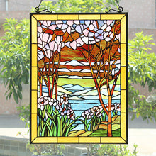 Load image into Gallery viewer, RADIANCE goods Landscape Stained Glass Window Panel 25"x17.72"